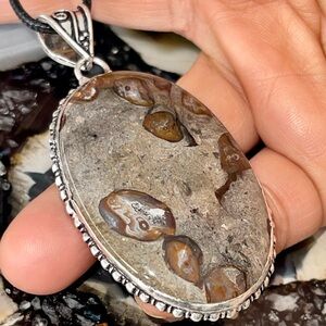 Paintbrush Coffee Bean Jasper Pendant 2 7/8”